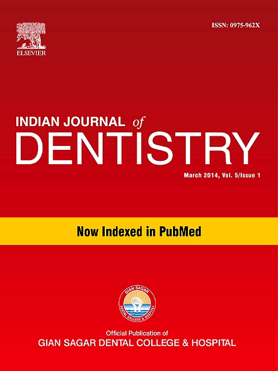 Go to journal home page - Indian Journal of Dentistry